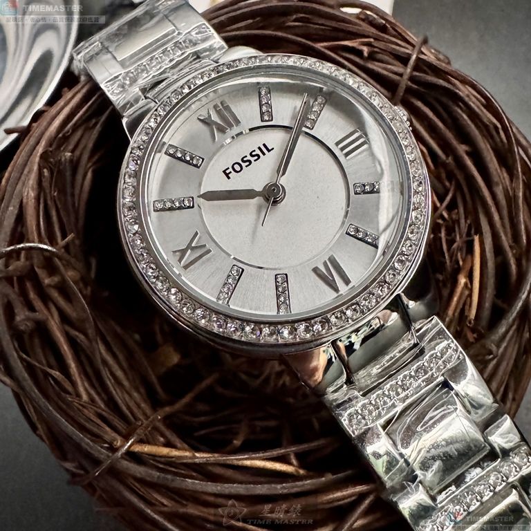 [星晴錶業]FOSSIL手錶,36mm,FS00133白色錶面銀錶殼銀色精鋼錶帶款, , large