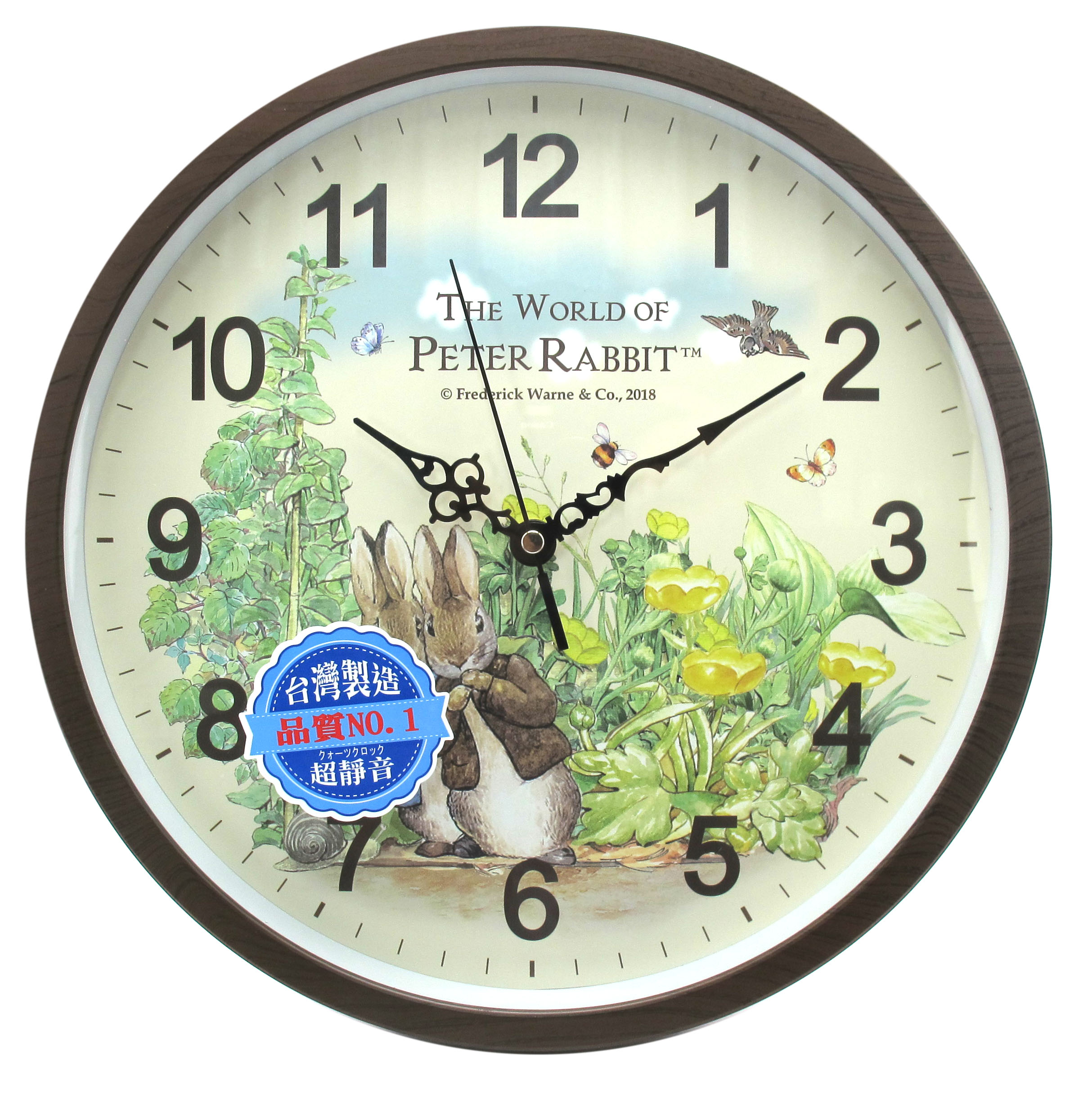 【世豐】Peter Rabbit比得兔時鐘-比得兔與班傑明(咖啡色), , large