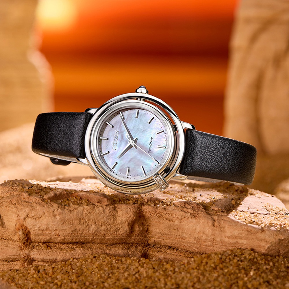 CITIZEN 星辰 L系列 曙光 光動能鑽石女錶 附贈皮革錶帶 EM1090-60D, , large