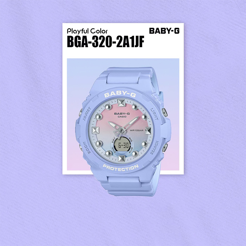 CASIO 卡西歐 BABY-G 冬日漸層女錶 手錶 BGA-320-2A1, , large