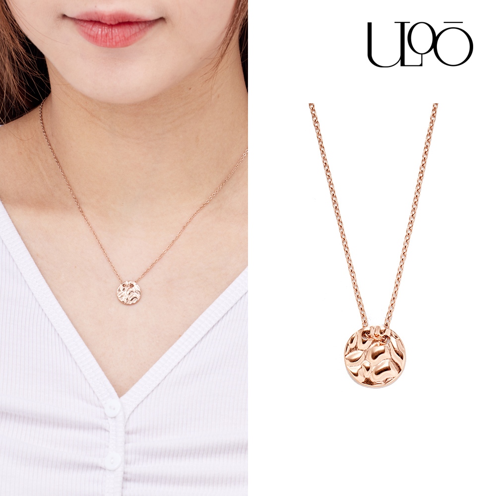ULOO Twinkle 浪花波紋圓型吊飾項鍊-玫瑰金 UN4003530, , large