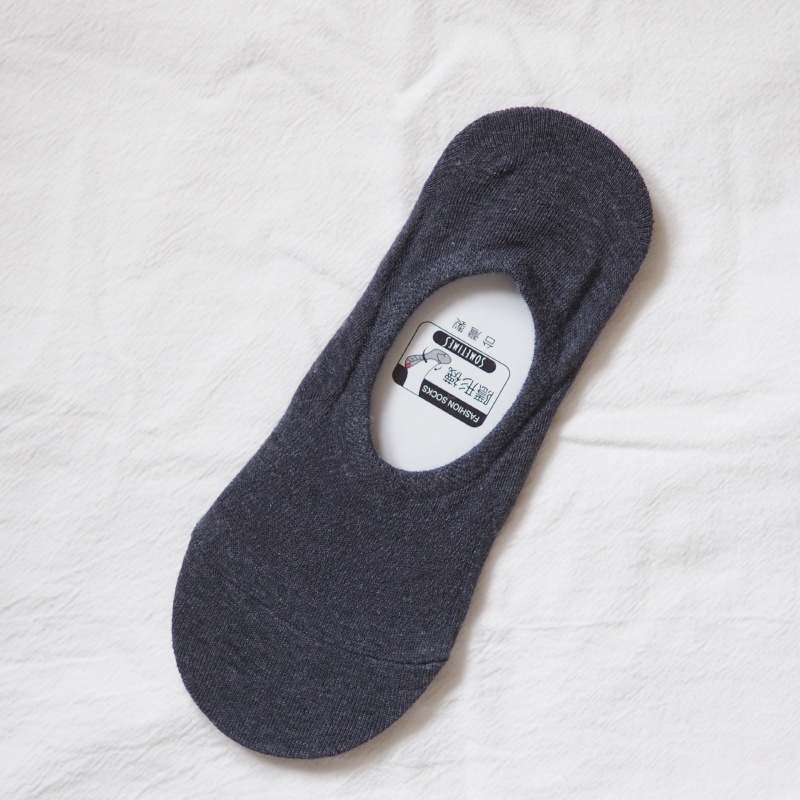 [Kaimei Cotton] Set of six pairs of MIT made in Taiwan pure cotton invisible socks, three types of plain colors, , large