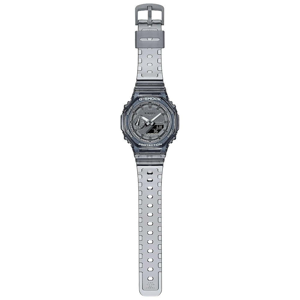 CASIO 卡西歐 G-SHOCK 八角 半透明雙顯手錶-透黑 GMA-S2100SK-1A, , large