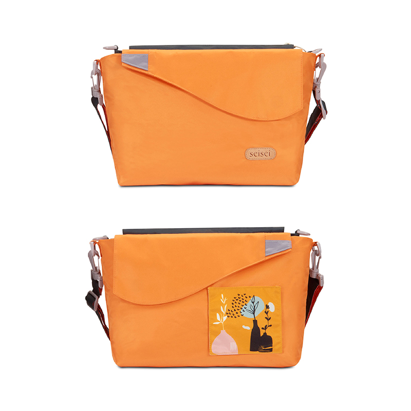 【seisei】遛遛包/斜背+托特二包合一_再生寶特瓶環保防水布/金盞橘, , large