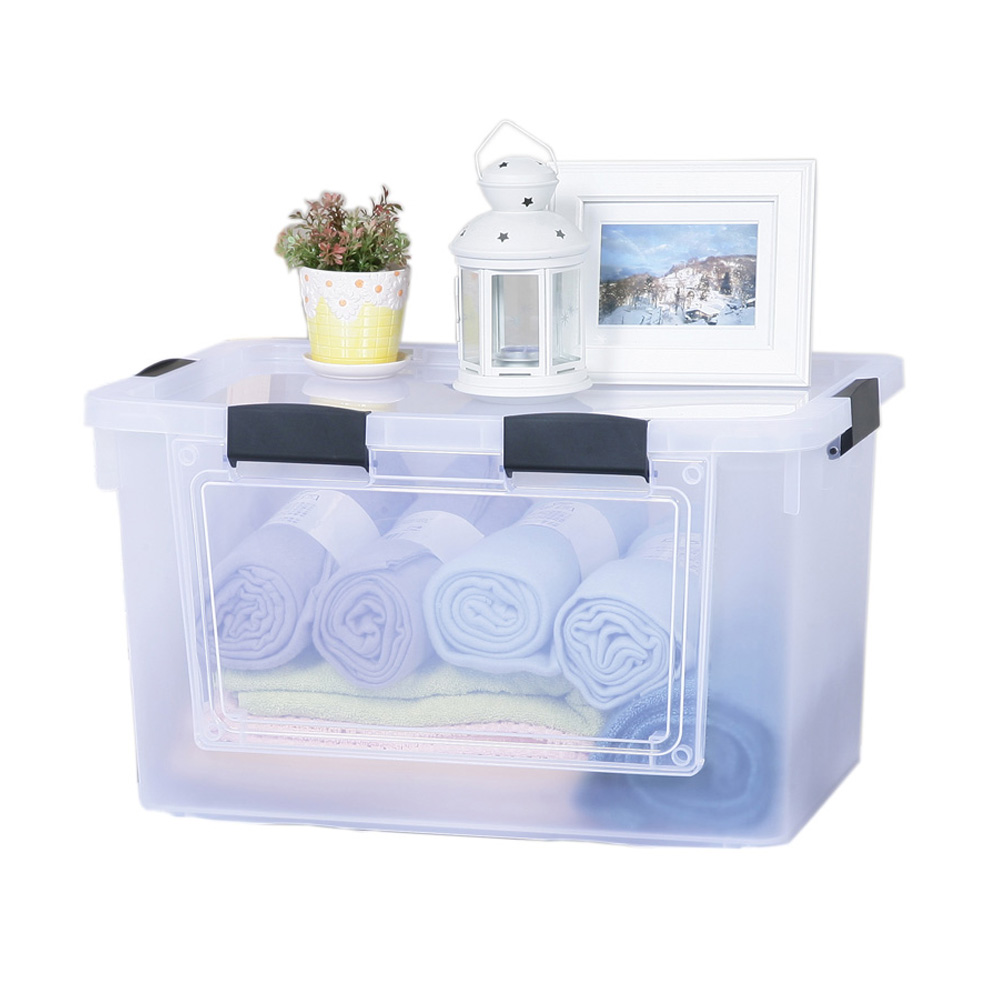 【真心良品】KEYWAY聯府 雙開式收納箱附輪70L -4入組-透明色, , large