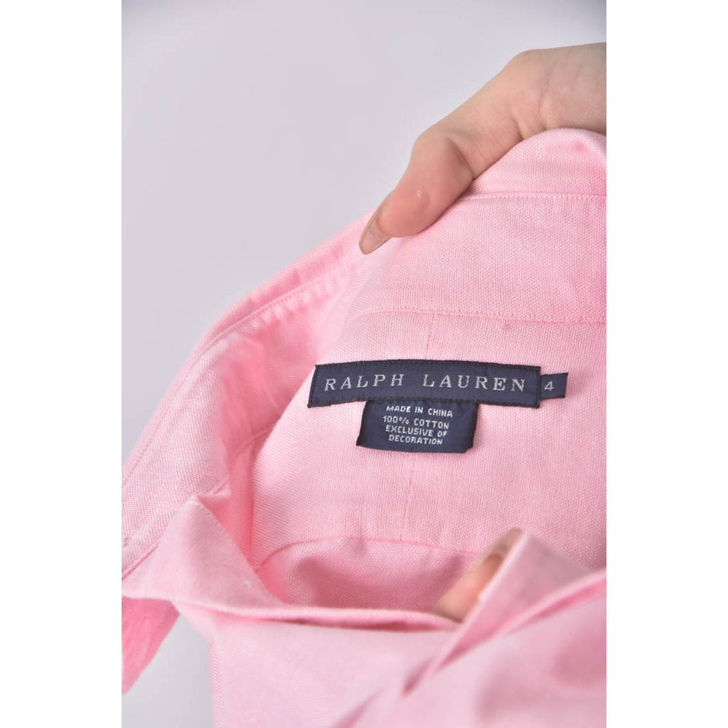 (M) ralph lauren排扣純棉粉色長袖上衣二手衣, , large