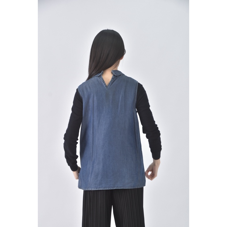 (S) fashion show質感棉質藍色長袖上衣二手衣, , large