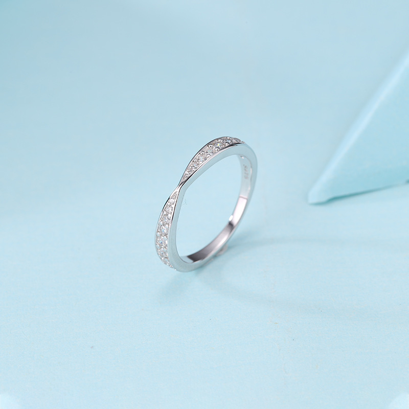 【CF鑽飾】戒指 莫桑鑽《眷戀》排鑽線戒, , large