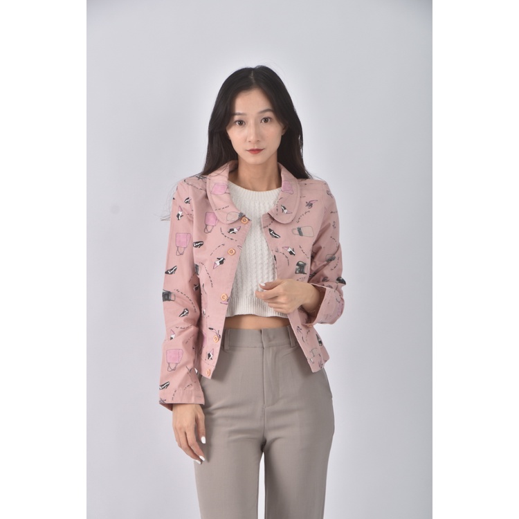 (S) liling plue棉質純棉粉色外套二手衣, , large