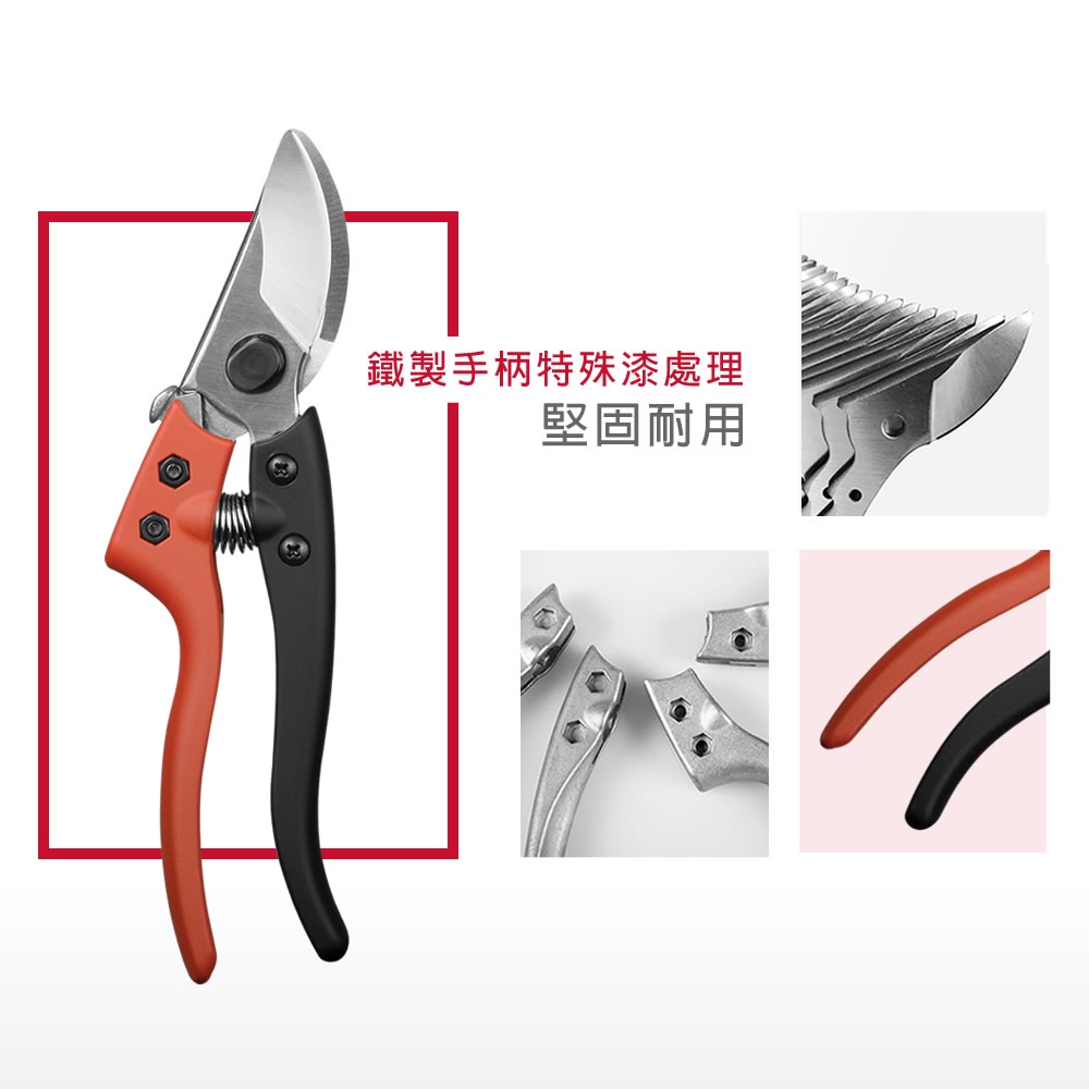 【HOKAS】S841鋁柄專業修枝剪 (園藝剪刀 花剪 剪定鋏 樹枝剪刀 修枝剪刀 樹剪 果樹剪 嫁接剪 採果剪), , large