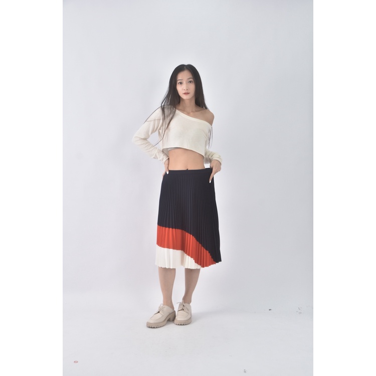 (XL) nautica百褶藍色長裙二手衣, , large