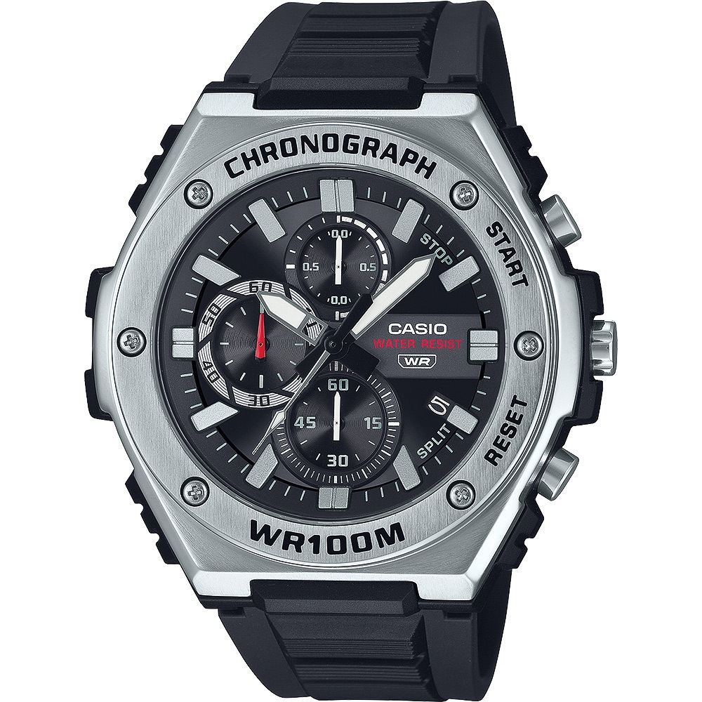 CASIO 卡西歐 運動風三眼計時手錶-黑 MWA-300H-1AV