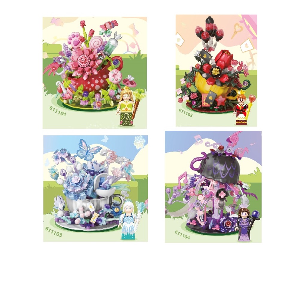  [Brick Republic]Senbao 611101&ndash;04 Brick Flower Shop &ndash; Set of 4 (Educational Building Blocks), , large