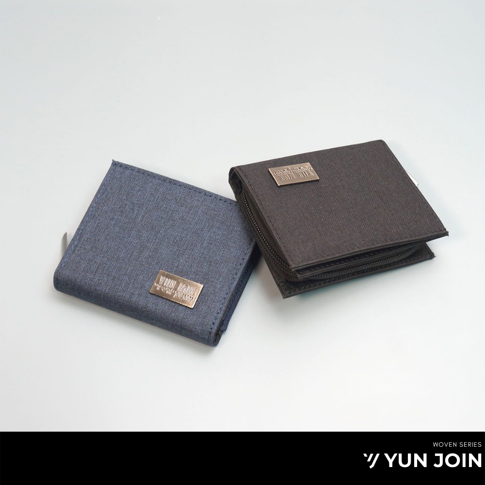 【YUN JOIN 】WOVEN 日系織面拉鍊短夾 零錢包後側設計 防潑水 七夕 情人節 禮物 短夾 卡夾, , large