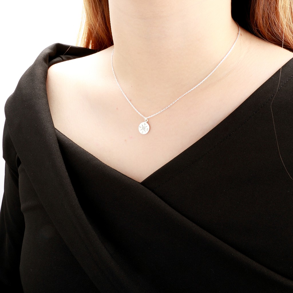 【Angel & Me】Lucky compass s925 sterling silver necklace birthday gift, , large