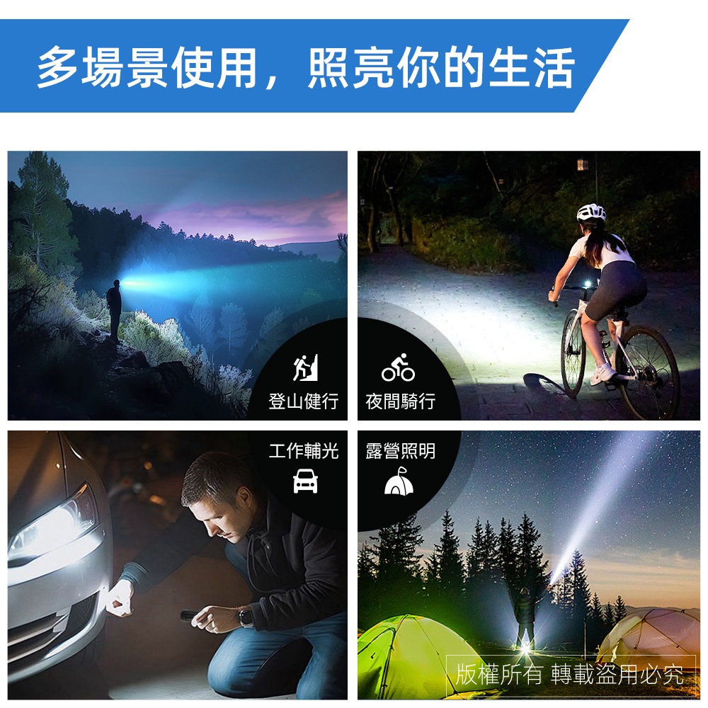 實用牌 PR-A112 實用牌 USB充電式LED手電筒 附充電線 兩段光源模式 體積輕巧 便攜照明, , large