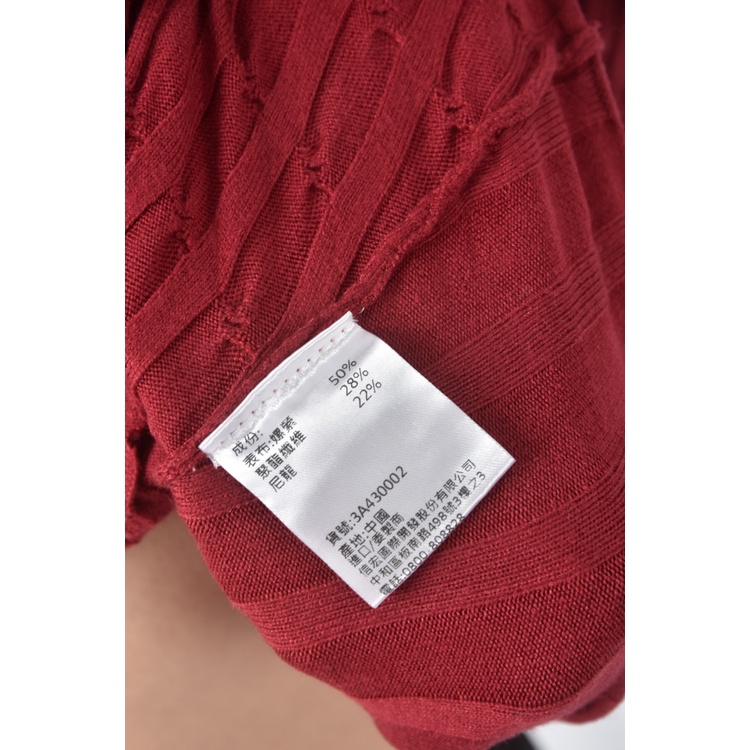(S) niceioi質感V領紅色長袖上衣二手衣, , large
