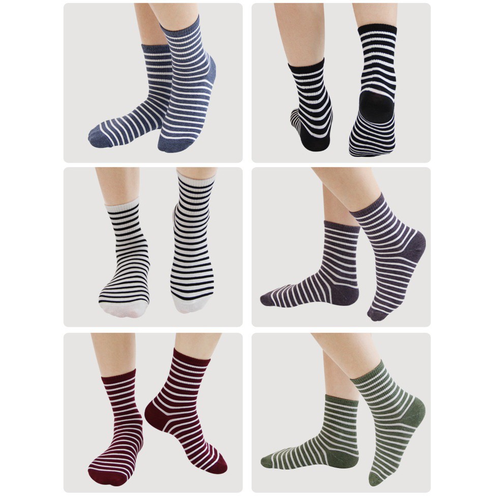 【BVD】1/2條紋直角女襪<黑>B520 女襪 短襪 休閒穿搭襪, , large