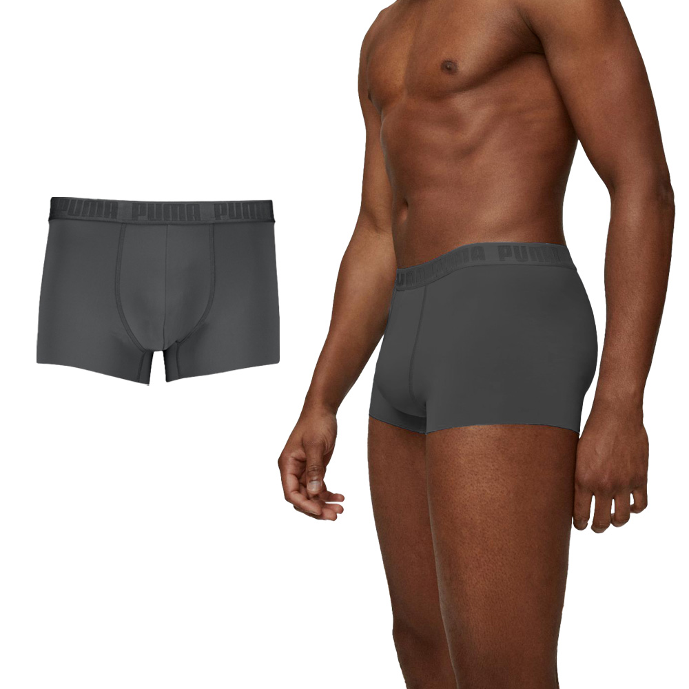PUMA 涼感內褲 1件組 彪馬 跳豹 男內褲 冰絲內褲 平口內褲 涼感 彈力 貼身 絲滑 冰涼 透氣 抗菌 無痕 灰