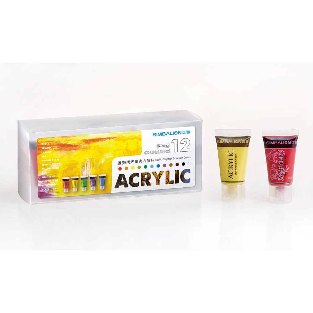 雄獅  NA30 壓克力顏料套組6色組/12色組*6色, , large