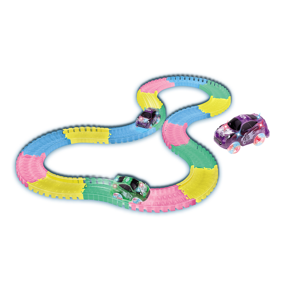 7cm軌道LED夜光軌道車補充包 (車子1台 100pcs) 顏色隨機, , large