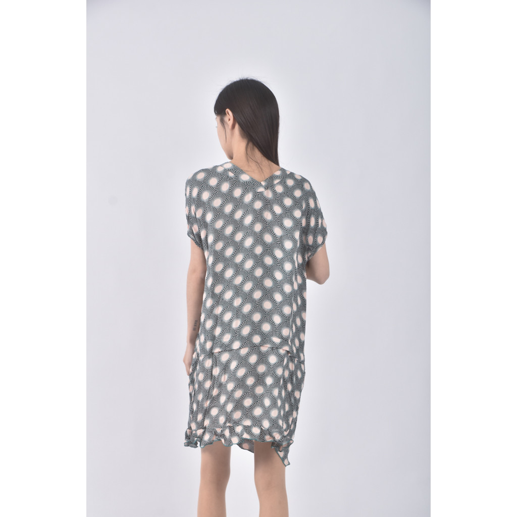(M) bimba y lola質感花紋綠色洋裝二手衣, , large
