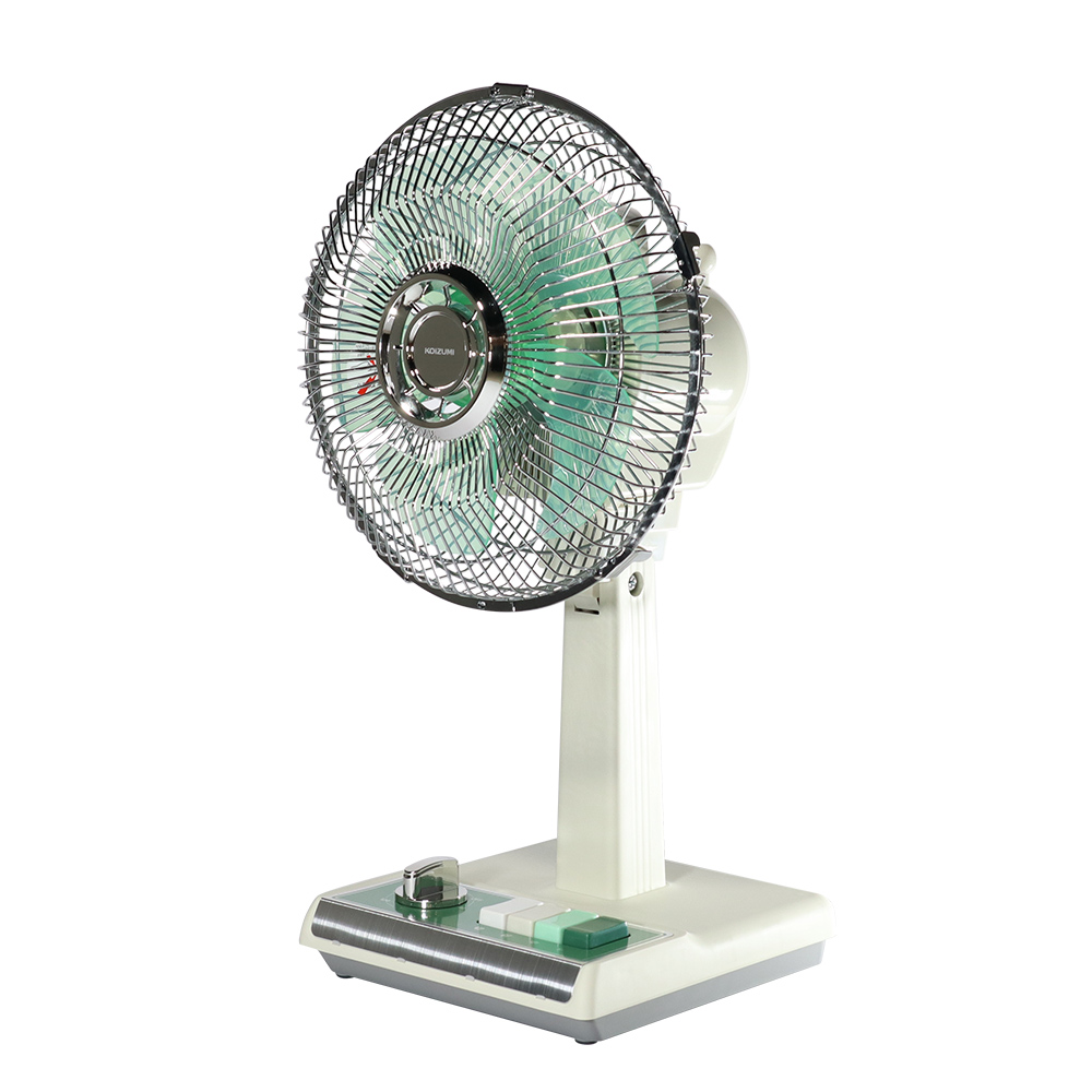【可易家電】日本KOIZUMI小泉成器 10吋復古電風扇-綠白 (贈風扇防塵罩), , large