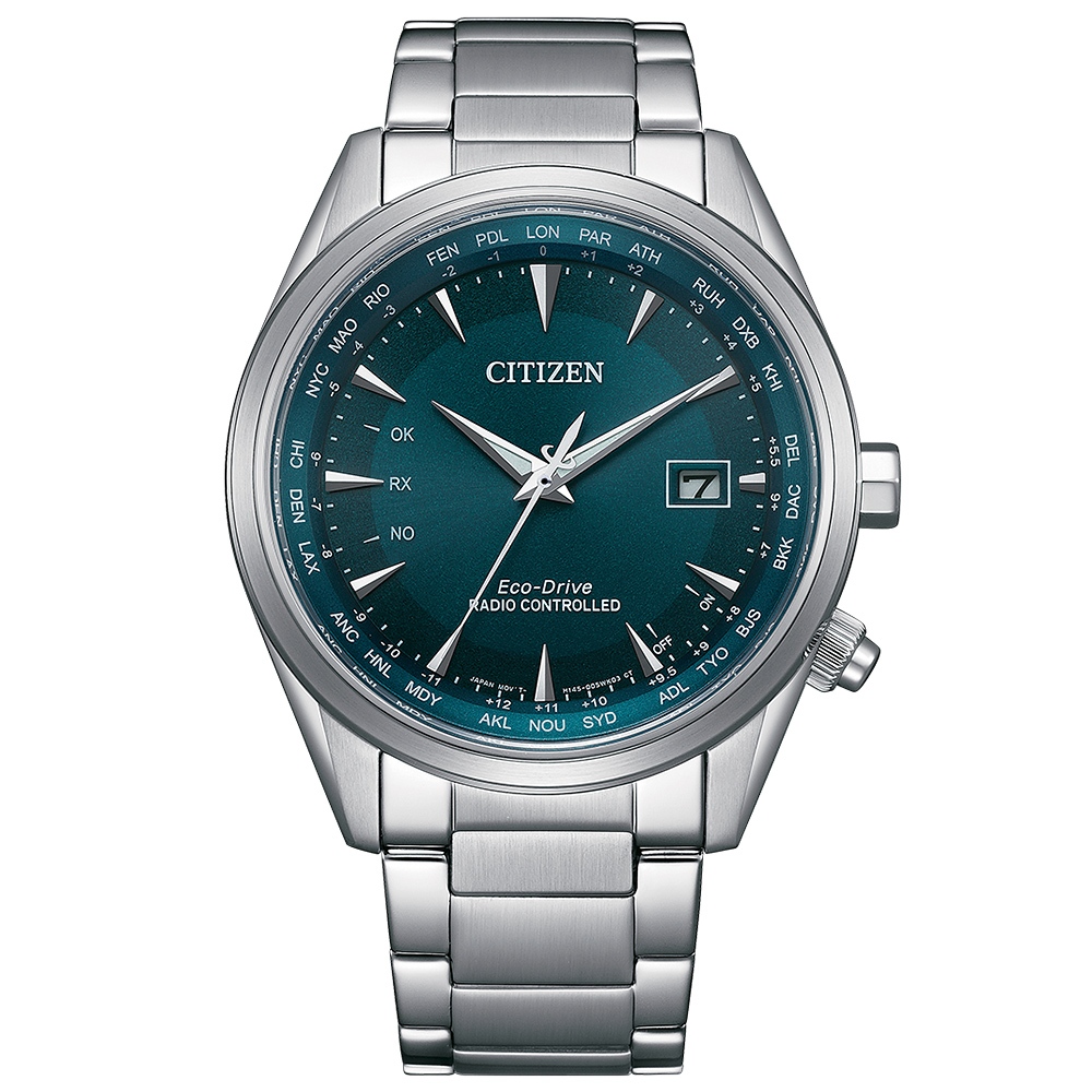 CITIZEN 星辰 光動能電波萬年曆手錶 CB0270-87L, , large
