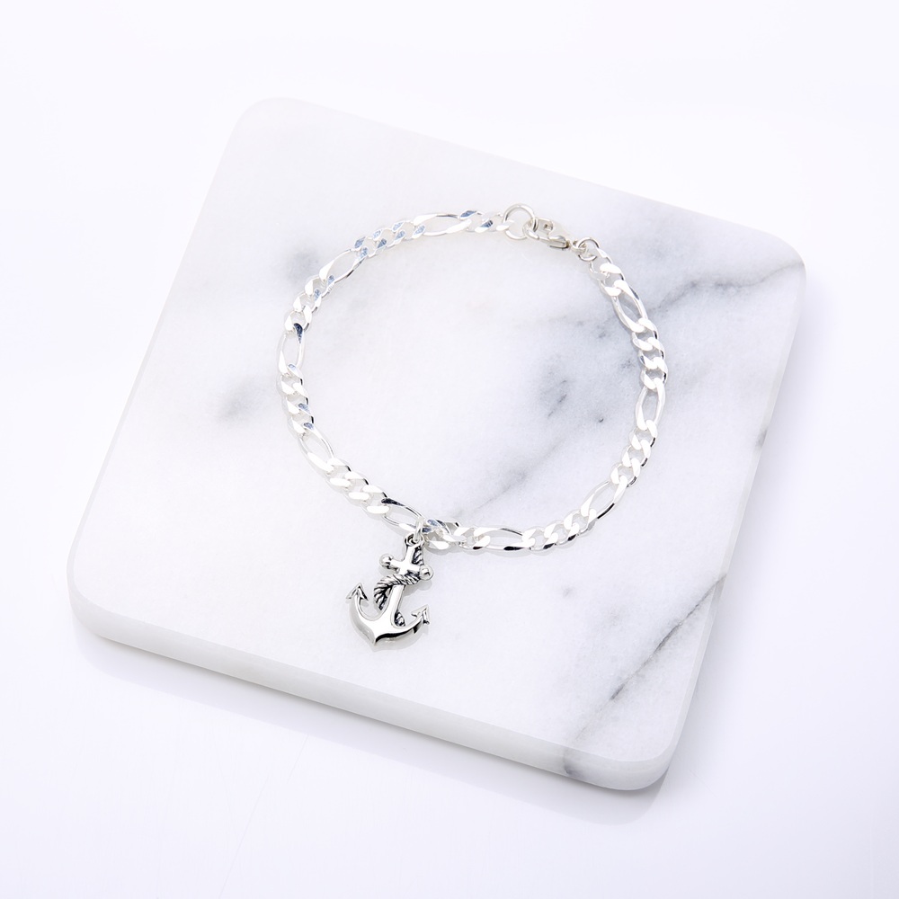 【Angel & Me】定情 繩結 船錨 (大) s925純銀手鍊 腳鍊 生日禮物, , large