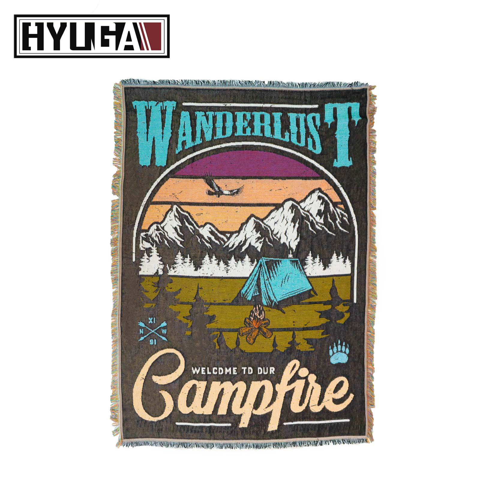 HYUGA Extra Large Camping Blanket【Wilderness】, , large