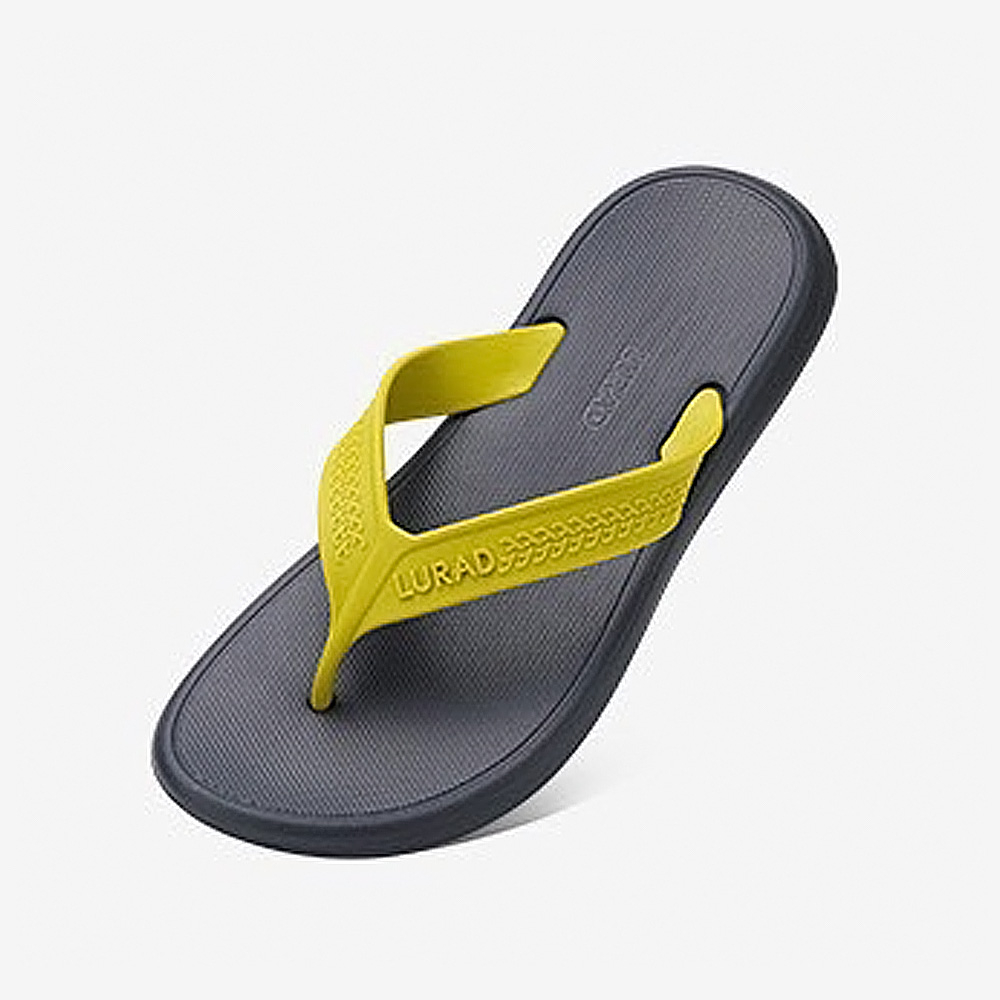 HANG TEN 環保夾腳拖鞋 男鞋 人字拖 旅遊 休閒 逛街 簡約 時尚 Q彈 無異味 耐磨 防滑 黑 黃 灰 綠, , large