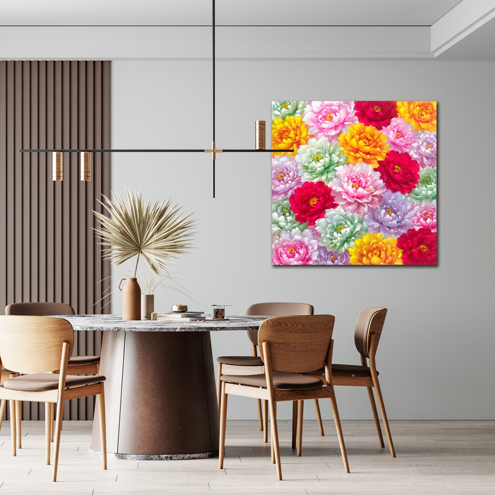 【御畫房】五行牡丹 國家一級畫師手繪油畫80×80cm(VF-168), , large