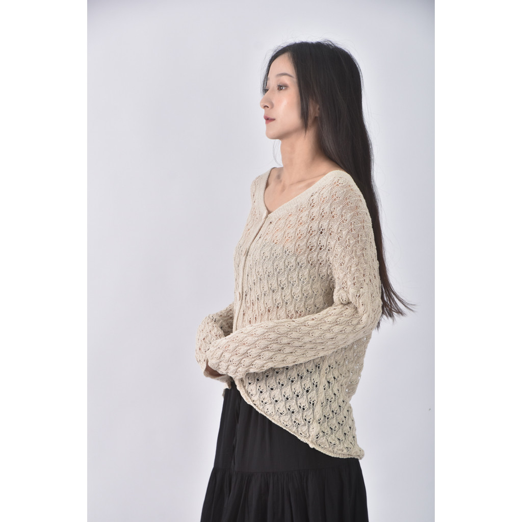 (XL) 開衫杏色罩衫二手衣, , large