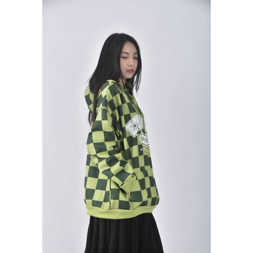 (F) 連帽綠色長袖上衣二手衣, , large