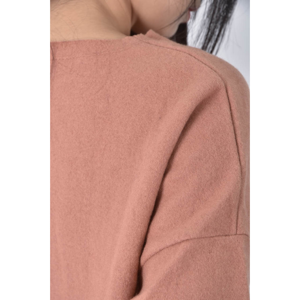 (XL) la aile質感圓領粉色長袖上衣二手衣, , large