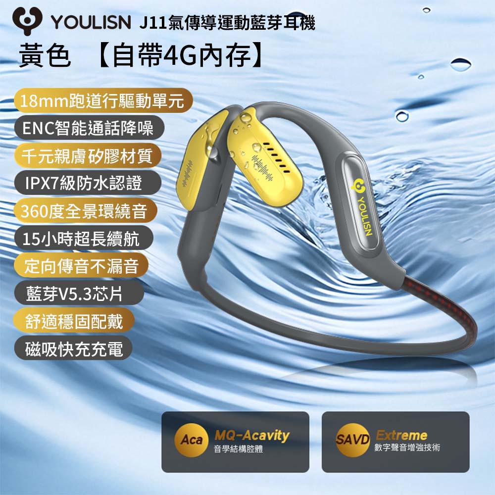 【YOULISN】J11 Air Conduction Waterproof Sports Bluetooth Headphones, , large