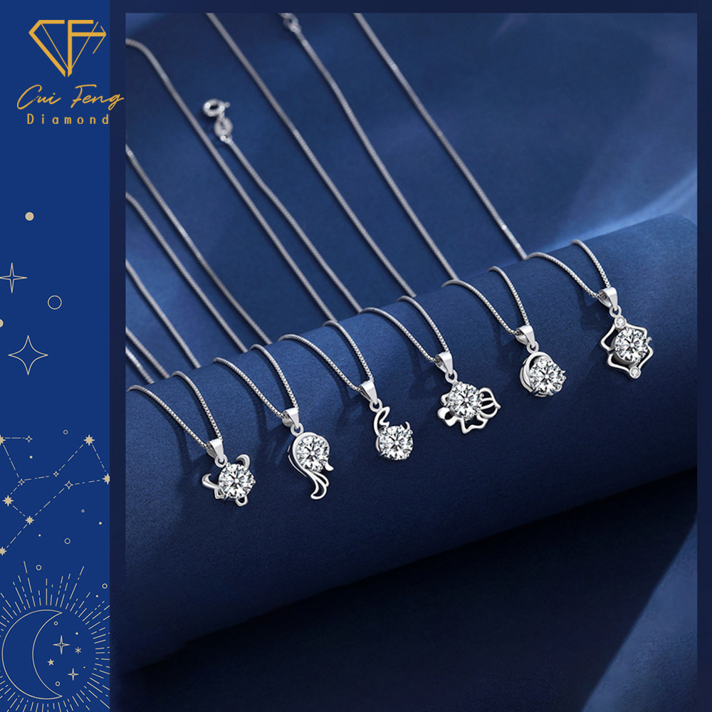 【CF鑽飾】項鍊 莫桑鑽《射手座》1克拉 純銀星座項鍊, , large