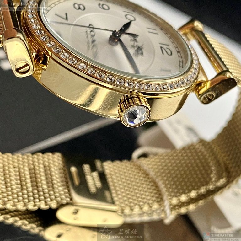 [星晴錶業]COACH手錶,32mm,CH00061白色錶面金色錶殼金色米蘭錶帶款, , large