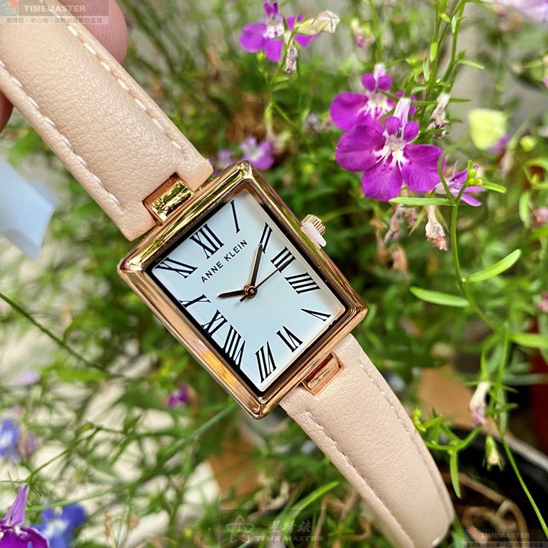 [星晴錶業]AnneKlein手錶,18mm, 22mm,AN00508白色錶面玫瑰金錶殼粉紅真皮皮革錶帶款, , large
