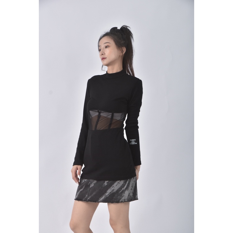 (S) 【安于晴Charlene私服】質感棉質露腰黑色洋裝二手衣, , large