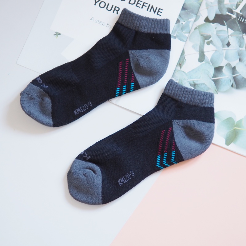 [Kaimei Cotton Industry] 6 pairs set, MIT made in Taiwan, high quality and all-round, Kaimei’s exclusive high-efficiency deodorizing sports socks, cool black style, , large