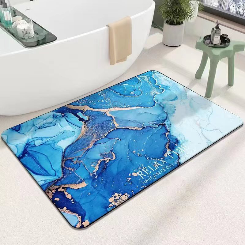 Soft diatomaceous earth water-absorbing non-slip floor mat with color printing, , large