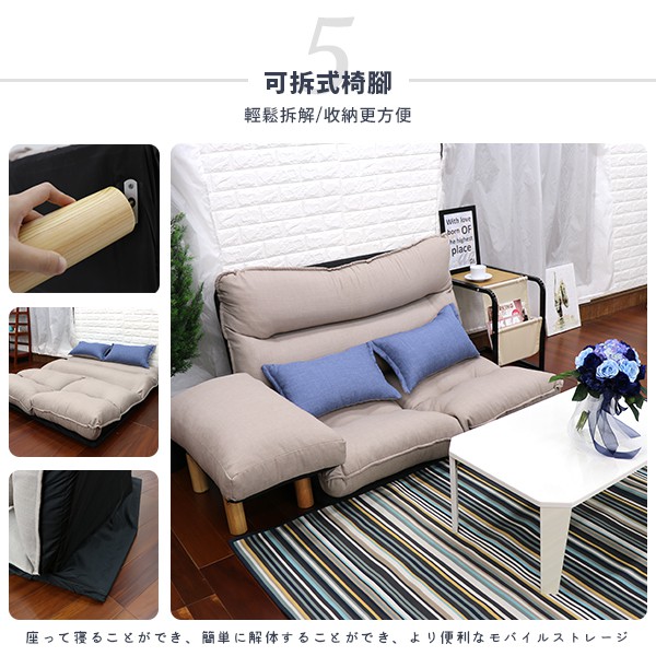 Duke simple style multifunctional double sofa bed chair, , large