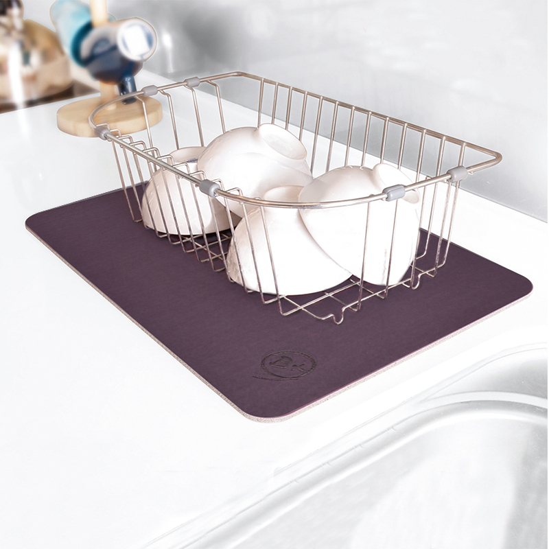 【怪獸】B+ 30秒瞬吸 軟式珪藻土吸水-流理台瀝水墊(45x30cm)-藍紫, , large