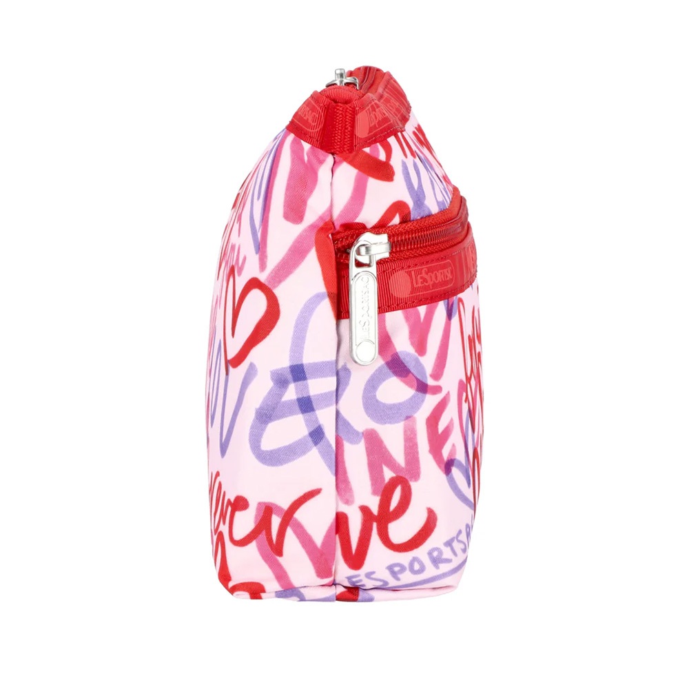 |快速出貨|Lesportsac Cosmetic Clutch 雙層拉鍊化妝包/ 愛情便條手繪風, , large