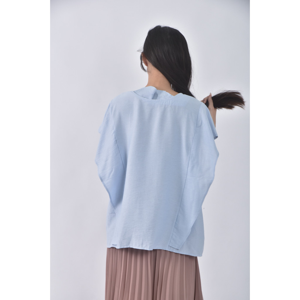 (XL) 寬鬆藍色短袖上衣二手衣, , large