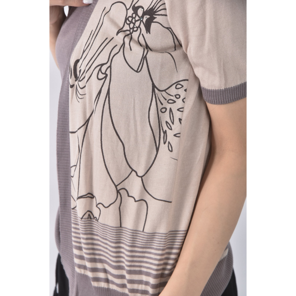 (S) 假兩件灰色短袖上衣二手衣, , large