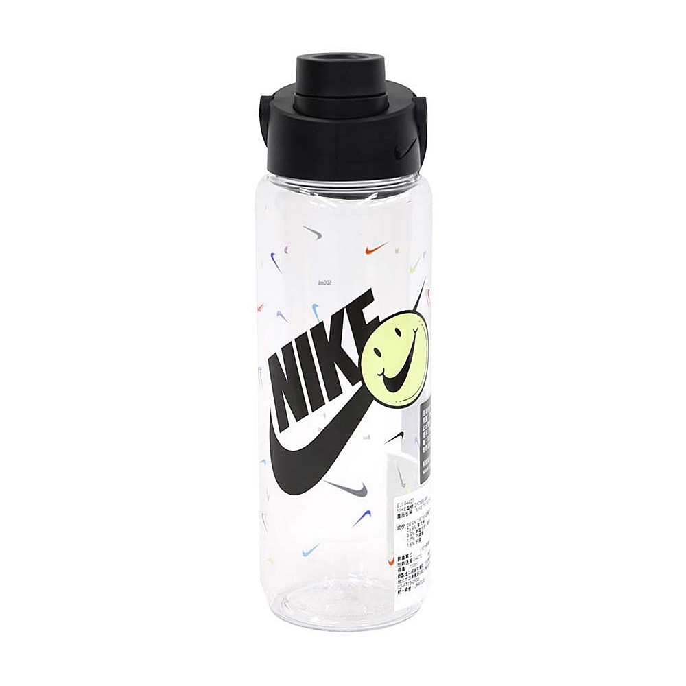 NIKE TR RECHARGE 大口徑水壺 24OZ/709ML 運動水壺 隨身杯 水瓶 可機洗 防漏 耐熱 透明黑彩, , large