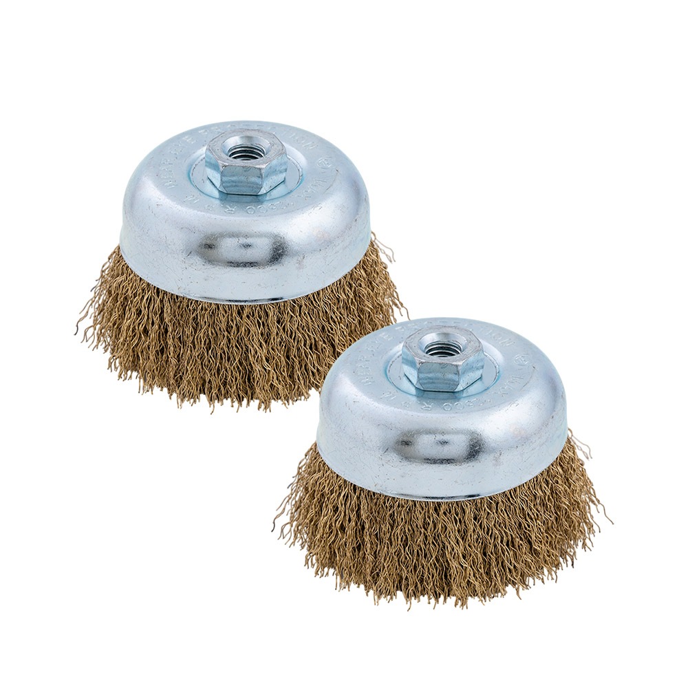【台灣現貨】碗型鋼絲輪3"(75mm)  碗型鋼刷 四支扭一股 螺牙M10*1.5  磨角碗公, , large