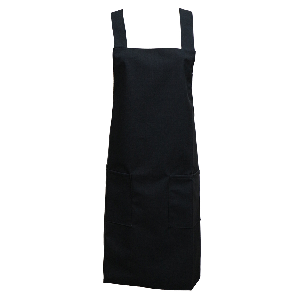 素色防水二口袋圍裙-4件